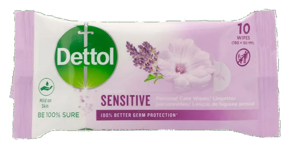 Dettol Sensitive Personal Care Wipes 10pk