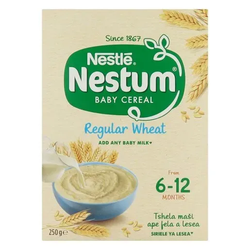 Front of Nestlé Nestum Regular Wheat Baby Cereal 250 g box