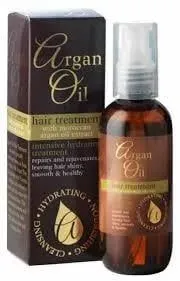 Front of Argan Oil Hair Treatment 100ml box and bottle