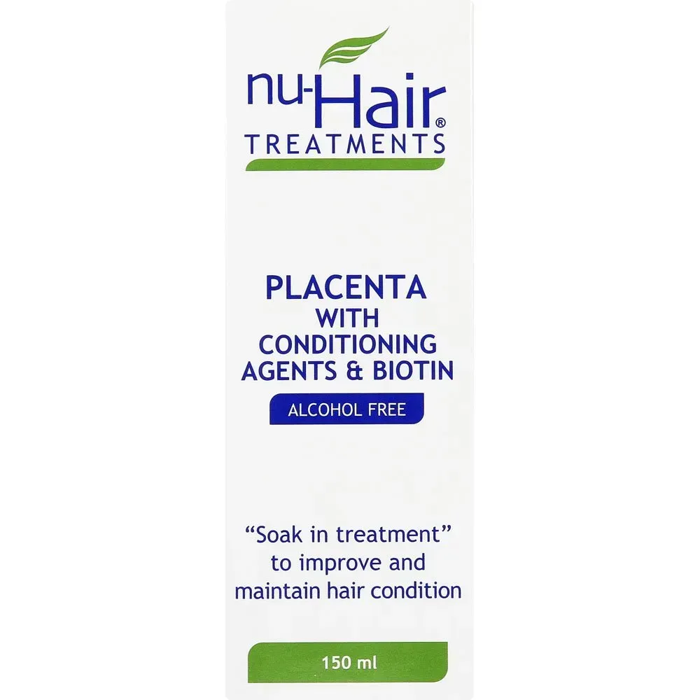 Front of Nu Hair Placenta Treatment with Conditioning Agents & Biotin box, 150 ml