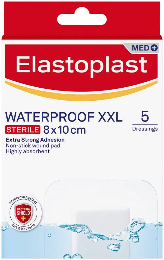 Elastoplast XXL Sterile Waterproof Dressings 5pk
