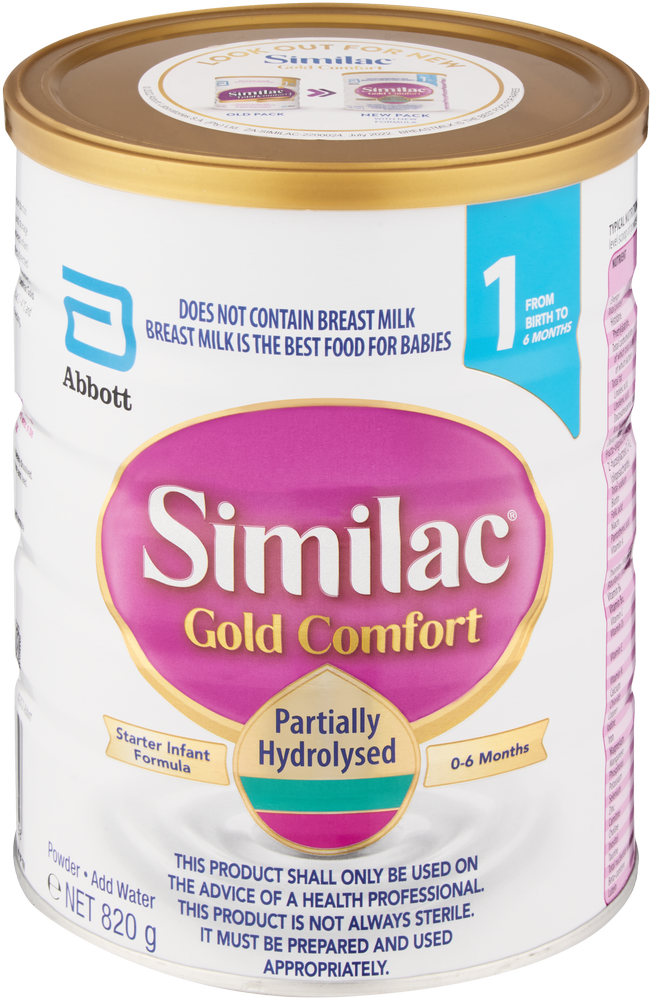 Similac Gold Comfort 1 Starter Infant Formula 820g