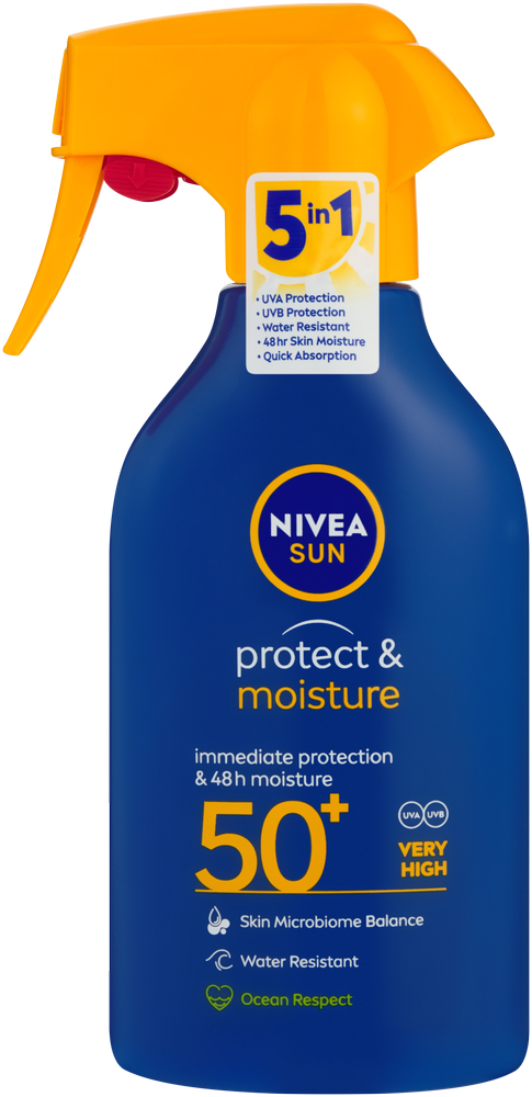 Nivea SUN SPF50+ Protect & Moisture Sunscreen Trigger Spray 270ml