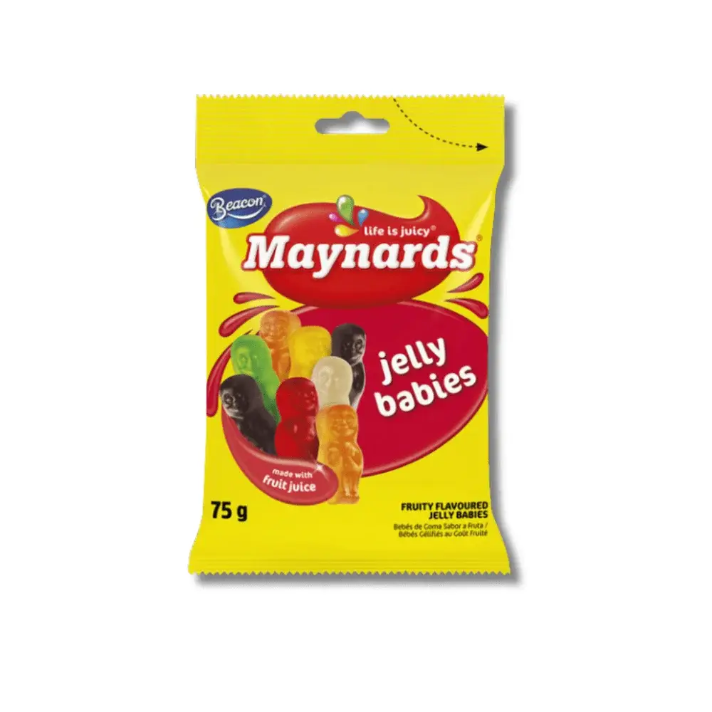 Front of Maynards Jelly Babies 75 g packet