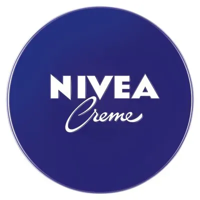 Front of NIVEA Creme tin, blue lid, no visible pack size