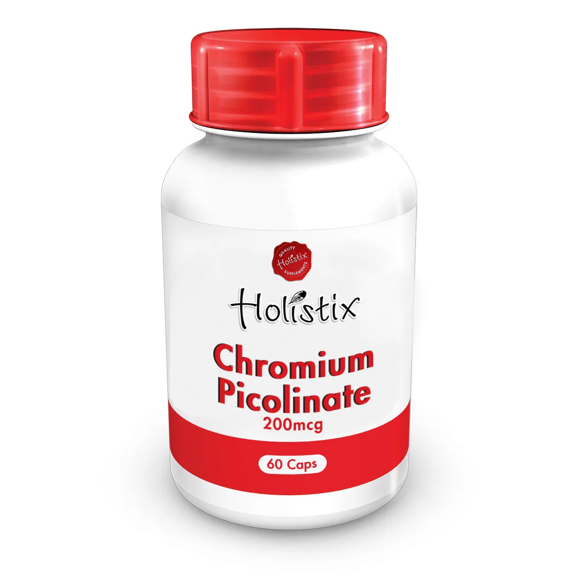 Front of Holistix Chromium Picolinate 200mcg 60 Caps bottle