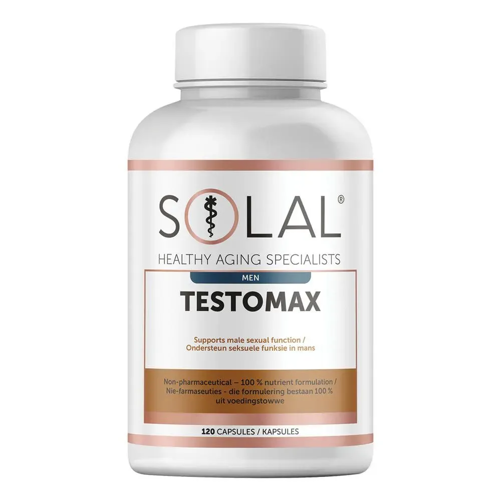 Front of Solal Testomax Capsules 120 bottle