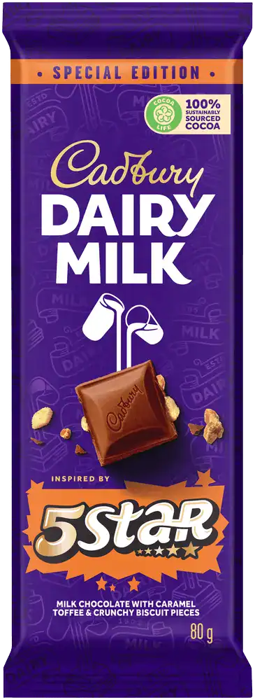 Cadbury Dairy Milk 5 Star Chocolate 80g
